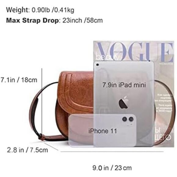 Crossbody Bags for Women,Small Saddle Purse and Boho Cross Body Handbags - Picture 6 of 7